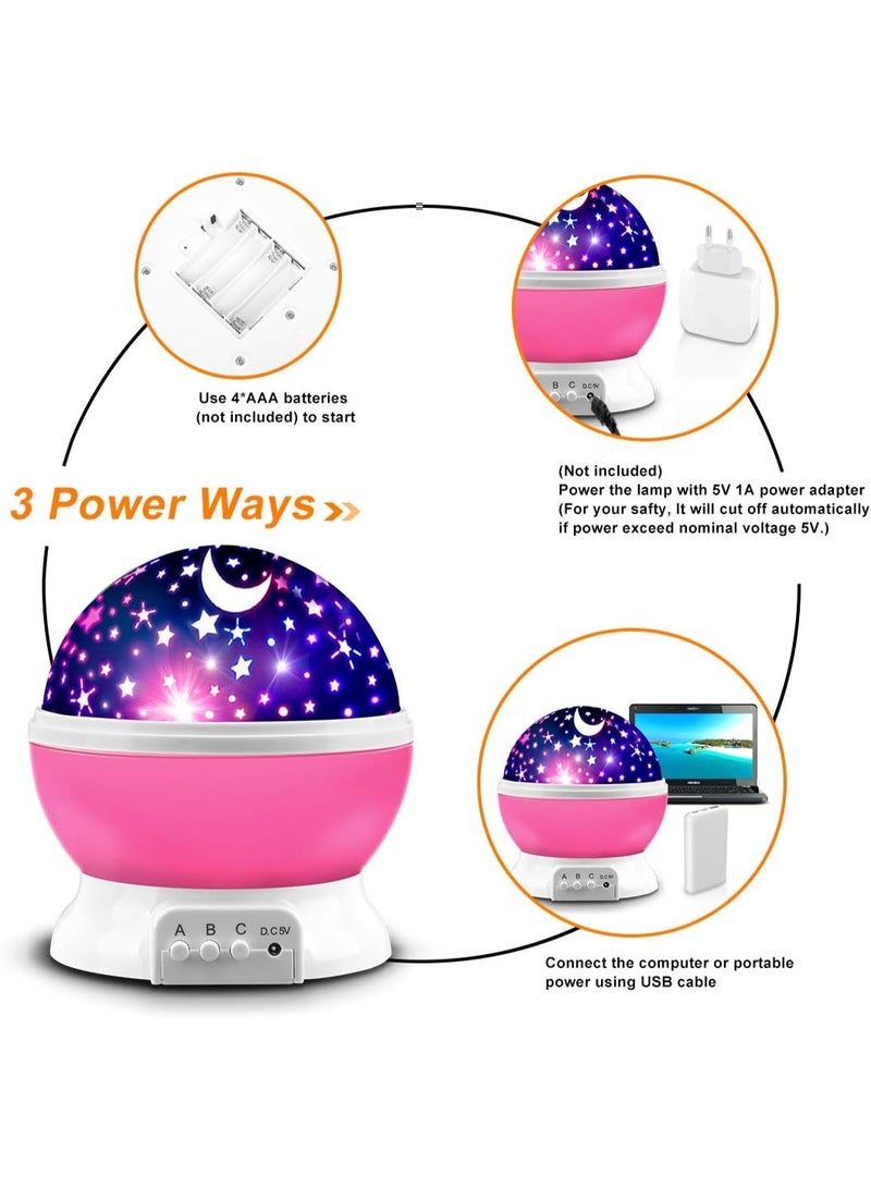 مصباح بروجكتور دوار للأطفال على شكل نجوم وقمر وسماء ليلية وكون - متعدد الألوان - Image 2